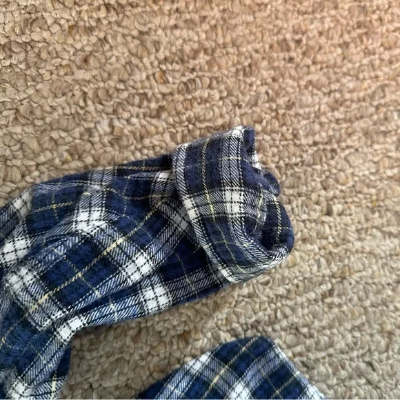 Van Heusen Flannel Plaid Button-Up Shirt Blue Button-Down Collar M 15-15 1/2 - Picture 4 of 4